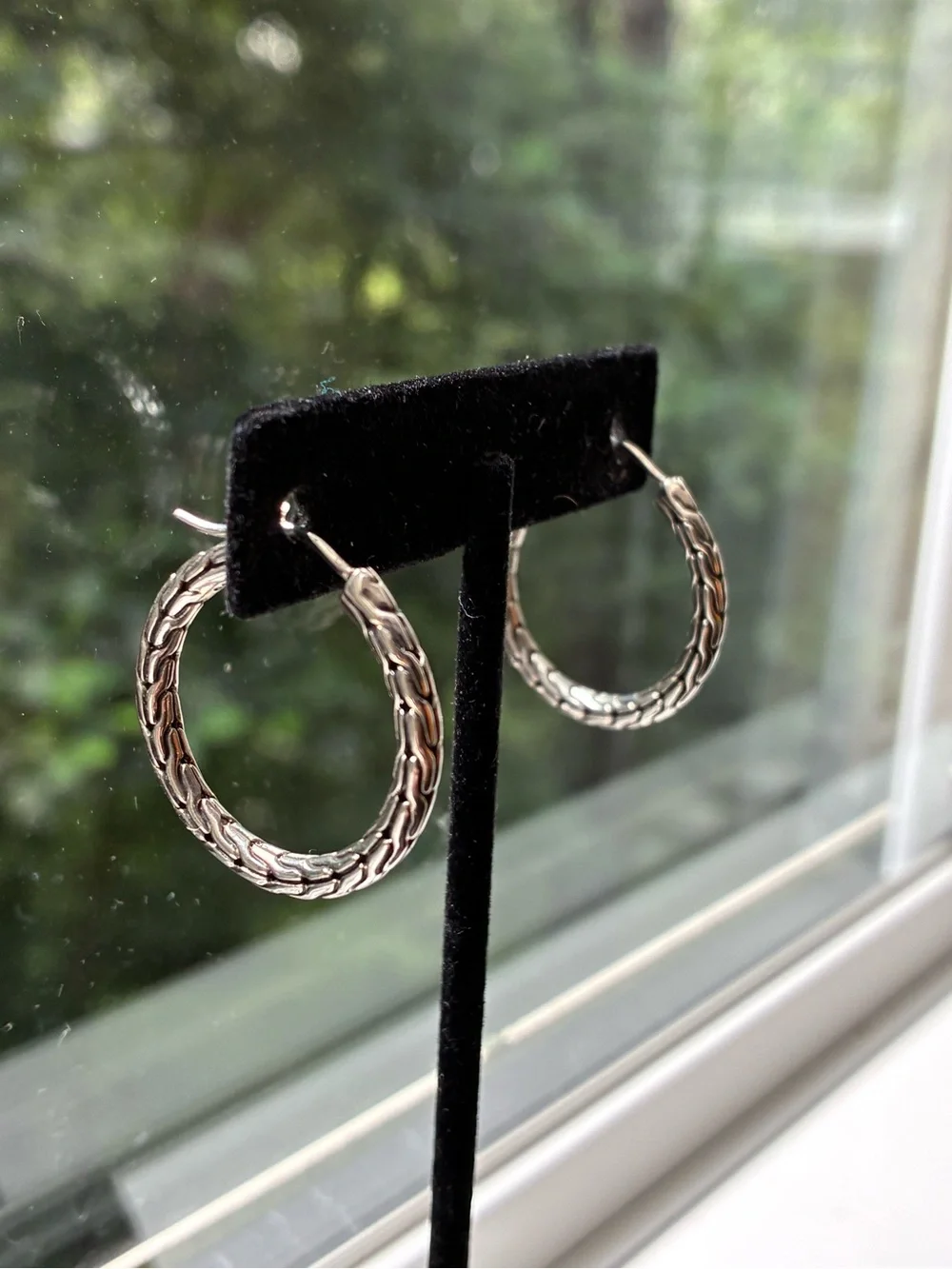 John Hardy classic chain Hoop Earrings - Silver